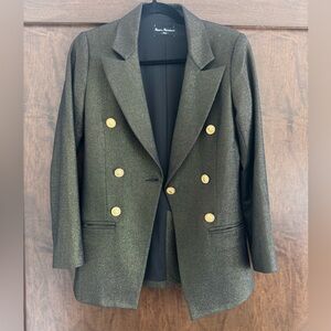 Mason Marciano Gold Metallic Double Breasted Blazer